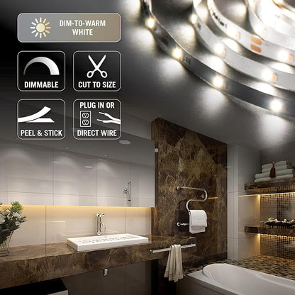 Armacost Lighting 421503 Ribbon Flex Home Dim to Warm LED Tape Light Kit with Remote, 16 ft