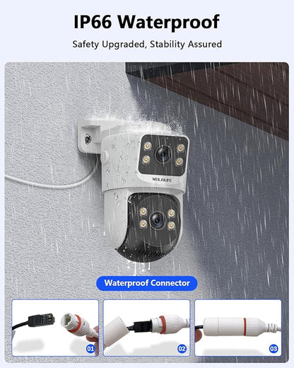 【2-Way Audio & Auto Tracking】 4K Wired Security Camera System, Outdoor POE PTZ IP Cameras, Home Video Surveillance Camera Systems