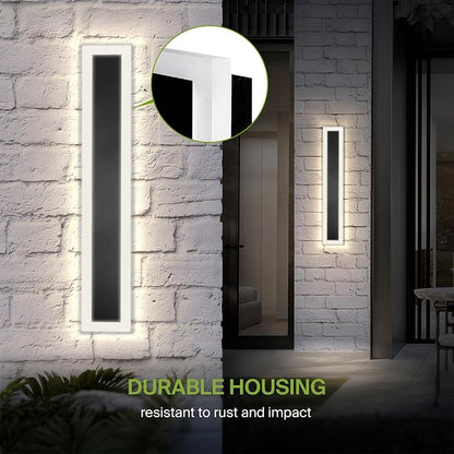 ASD LED 36" Long Wall Mount Light Fixture, Outdoor & Indoor Linear Sconce | 3CCT, Dimmable, Waterproof, Anti-Rust, ETL Listed | 30W 2350LM 3000-5000K 100-277V | Exterior Porch Lighting | Black, 2 Pack
