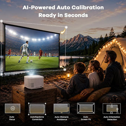 ONOAYO Outdoor-Projector-4K with 60W Dolby Audio and Official Apps, White