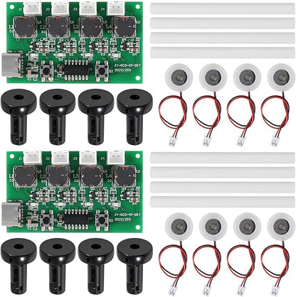 2Sets Type-C USB Humidifier Module DIY Kits Mist 4 Way Fogger Atomization Driver Circuit Board Type-C Spray Module