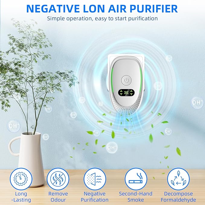 2026 Upgraded Air Ionizers for Dust Mites Smoke Pet Odor Plug in Air Purifiers for Home Silent Ionizer Air Cleaners & Room Deodorizer Plug in,Dust Mite Killer for Bedroom,Office,Kitchen,8 Pack