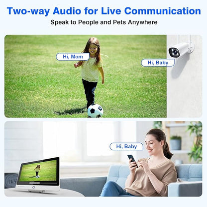 Wireless Security Camera System with 12" Monitor, Human Detection, Floodlight, Siren Alarm, 2-Way Audio, 4PCS 5MP Camera, Expandable 16CH NVR, Home Business Surveillance, 3TB HDD
