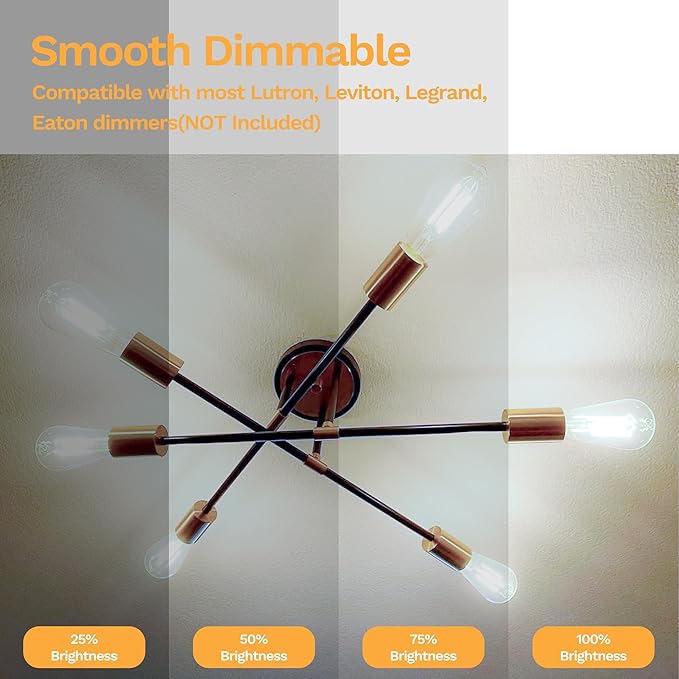 Edison Bulbs E26 Medium Base 5000K Daylight White, 750LM ST19 Vintage LED Filament Bulb Clear Glass, Equivalent 75W Dimmable Lights Bulb 90+ CRI for Chandeliers, Pendants, Wall Sconces, 3 Pack