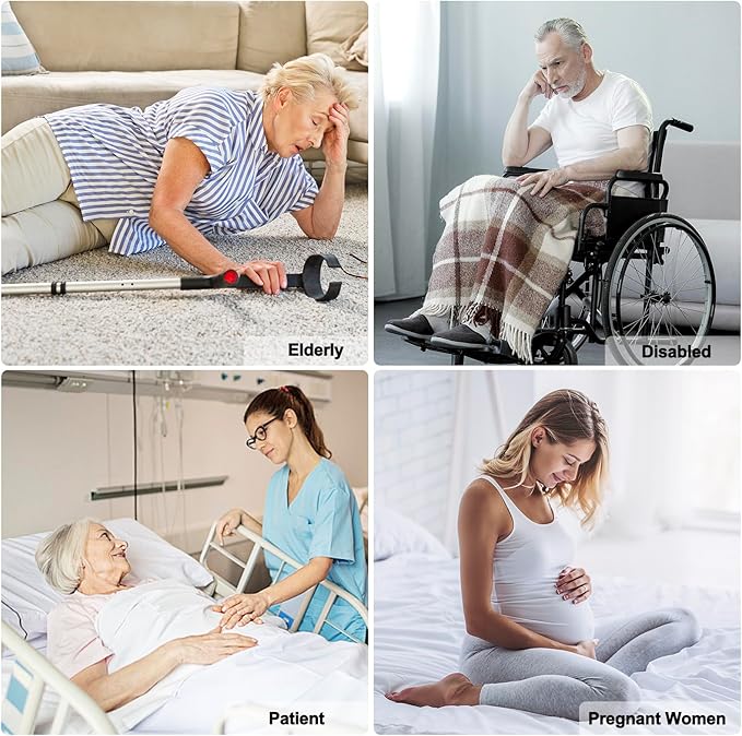 Call Button for Elderly at Home, Caregiver Pager | Fall Alert Devices for Elderly 500+ft for Home/Elderly/Pregnant Women/Disabled, 2 Receiver+2 Transmitters
