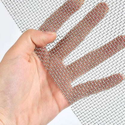 TIMESETL 3 Pcs Stainless Steel Woven Wire 10 Mesh - 12" x 8"(30x21cm) Garden Fence Mesh Window Screens Net Cabinets Mesh Replacement