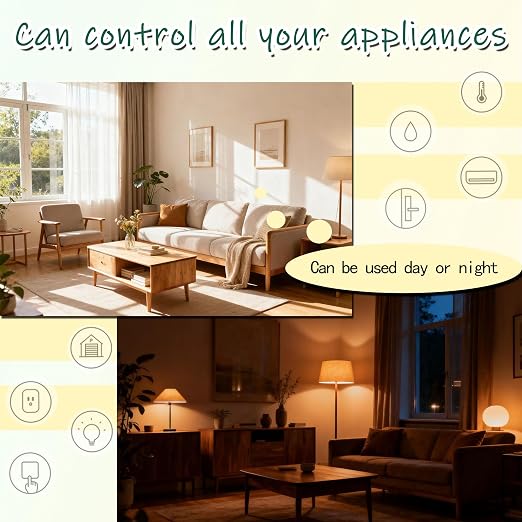 Wireless PIR Motion Sensor Switch with Outlet Adjustable Sensing/Delay Dual Wiring - Brightness Sensing for Home Office Garage Bedroom - Easy Install for Lights Fans