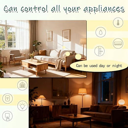 Wireless PIR Motion Sensor Switch with Outlet Adjustable Sensing/Delay Dual Wiring - Brightness Sensing for Home Office Garage Bedroom - Easy Install for Lights Fans