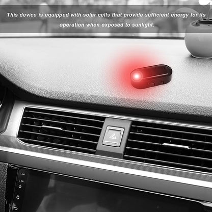 2 PCS Car Solar Power Simulated Dummy Alarm, Anti-Theft Vehicle LED Flash Lamp Security Alarm with Light Sensor, Flashing Security Warning Light Fake Lamp for Car Truck SUV (Red+Blue)