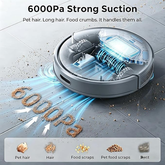 Kilgone Robot Vacuum and Mop Combo, Tangle-Free Powerful Suction, Robotic Vacuum Cleaner - Alexa & App Scheduling, Long Runtime, Automatic Robot Vacuum Cleaners for Home
