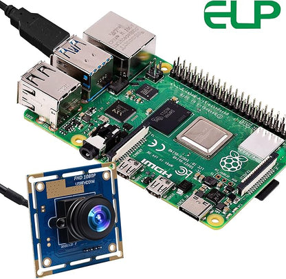 ELP 16mp Wide Angle USB Camera for Computer 180degree Fisheye Lens Webcam Board Mini UVC USB2.0 4K Video Lightburn Camera Module,with 3.3ft/1m Cable for Laptop, PC, Raspberry Pi, Jetson Nano