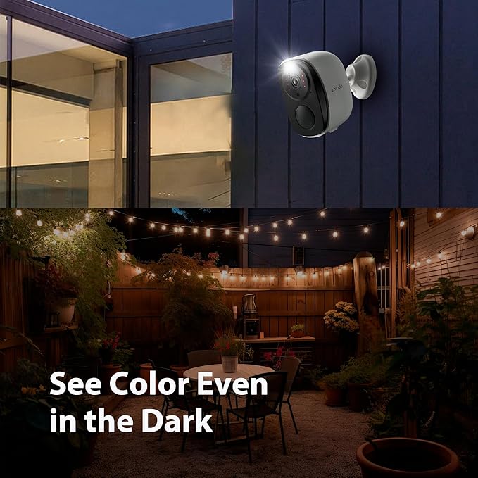 Zmodo Outdoor Wireless Security Camera -Wire-Free, Rechargeable, Battery Powered Indoor Camera 100-degree view,Night Vision, Motion Detection,2-Way Audio, IP65 Waterproof, Cloud/SD Storage,Alexa-Ready
