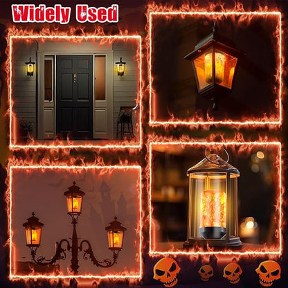 VIHOSE Upgraded Dusk to Dawn LED Flame Light Bulbs Outdoor,E26 Flickering Light Bulbs with Upside Down Effect, Fire Bulb for Christmas Halloween Patio Porch Outdoor Decor, 25, 000 Hours, 2 Pack