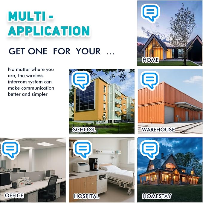 Wireless Intercoms for Home & Office, Two-Way Real-time Full-Duplex Voice System with Offline Voice Control,Group Call & Monitor Function, Clear Sound, Long Range Up to 1/4 Mile (UT-001-1F1P)