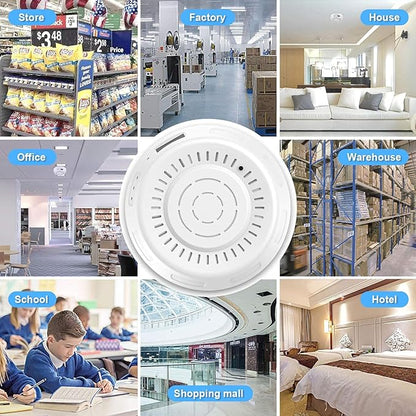 Hidden Camera Smoke Detector Wireless WiFi - Nanny Cams with Cell Phone App - 180 Days Battery Power, Night Vision, Motion Detection, Sideways Lens for Indoor Security, No Audio