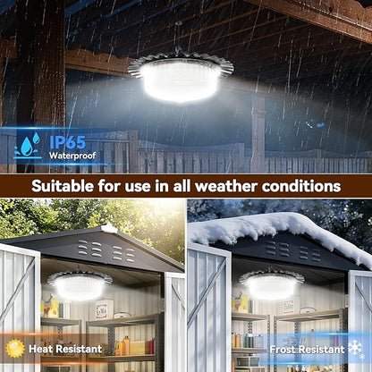 Solar Lights Outdoor Waterproof,396 LED Solar Shed Light Indoor Outdoor with Remote Control,Timer, Solar Pendant Light 5 Modes,Solar Powered Barn Lights for Chicken Coop,Gazebo,Garage,Shop