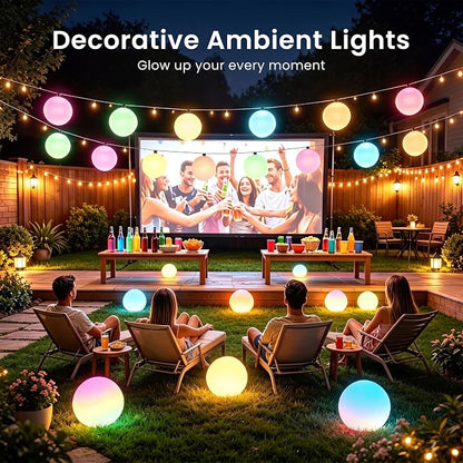 LOFTEK 8-inch LED Ball Light, Rechargeable Colar Change Lamp with Remote | 25 Modes, 11 RGB Colors Orb Light, Dimmable, Cordless & Timer, Mood Lighting for Home Bedroom Patio Decorative Lighting