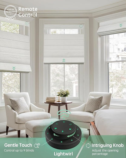 Yoolax Smart Top Down Bottom Up Roman Shades, Motorized Roman Shades with Remote, Blackout Smart Blinds Work with Alexa, Google Home, Apple Homekit for Living Room Bedroom, Customized (Foggy Thread)