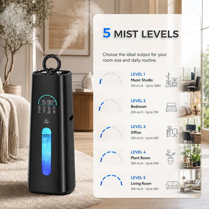 Humidifiers for Bedroom,15L/3.96 Gal 800 sq.ft, Cool Mist Humidifier Large Room with 350mL/H Spray Output for Home, Office, Plants, Warehouse, House