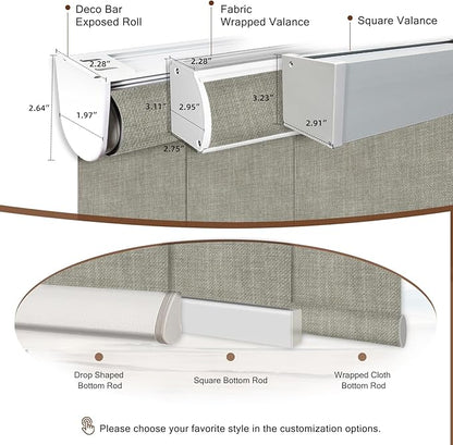 Motorized Blinds Roller Shade with Remote: Canisteo Automatic Smart Blind for Windows 100% Blackout, Electric Blinds Compatible with Alexa/Google Home/Apple Homekit, Customized Size,Aura Sage