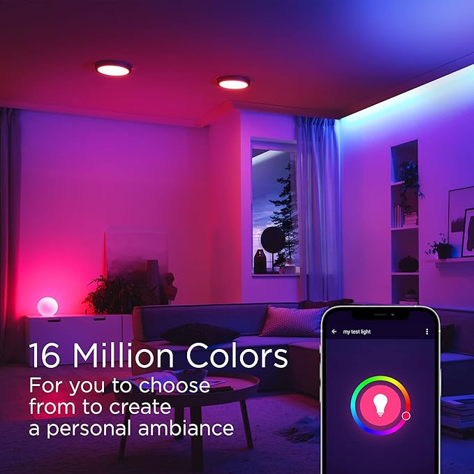 JONATHAN Y BLB2000A-SET2 Smart A19 Dimmable Light Bulb, Dimmable Color Changing LED, Alexa, Google Home Assistant Compatible, No Hub Required, Set of 2