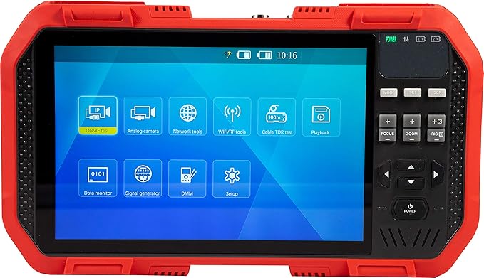 Triplett 8075 CamView IP Pro-X CCTV Camera Tester with PoE, Built-in DHCP Server, and 7" TFT Touchscreen - NTSC/PAL, HD-CVI 3.0, AHD 3.0, HD-TVI 3.0