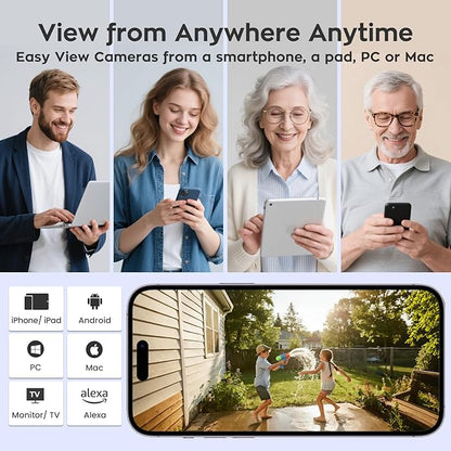 xmartO AI Tracking 2K HD Metal Dome PTZ Security Camera, WiFi 6 Dual Band Wireless, DPK3034 Ceiling Cam, 2-Way Audio, Night Vision, NVR Add-on/Standalone Use