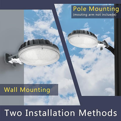Owleye 6000LM Dusk to Dawn Outdoor Lighting LED Barn Light Security Lights, 42W 4000K Daylight, AC 120-240V, ETL Listed, Waterproof Outside Lights for Yard Warehouse Garage （2pack）