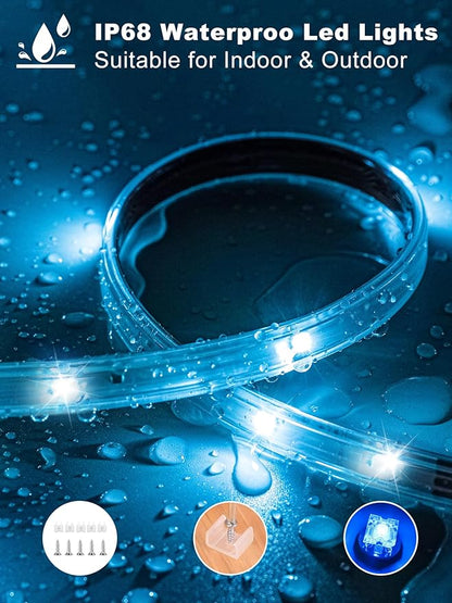 Ledagic Outdoor Led Strip Lights Waterproof 300ft, Ip68 Outside Led Light Strip Waterproof with Remote and App Control, Exterior Music Syne RGB Led Rope Lights for Bathroom, Party Home Decor (2*150ft)