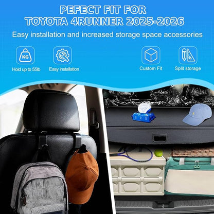 AUXKO Retractable Cargo Cover for Toyota 4Runner 2026-2025, Trunk Cargo Cover Luggage Security Shade Cover for 2026 Toyota 4Runner Shielding Shade Anti-Peeping Luggage Privacy Screen, Carbon Fiber