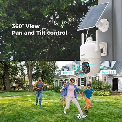 Vicohome 4CQ1 AI 2K Solar Security Camera Wireless Outdoor, Battery Powered,Two Way Audio,Motion Detection, 360° View,Easy to Setup,Color Night Vision,Audible Flashlight Siren,180 Days Exchange Policy