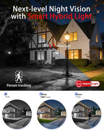 4K 8MP DS-2CD2387G3-LIS2UY/SL PoE Turret IP Camera Smart Hybrid Light, Full Color 3.0, 2-Way Talk, Scene-Adaptive WDR, Audible and Visual Alarm, DS-2CD2387G2-LSU/SL Upgrade Model 2.8mm Lens