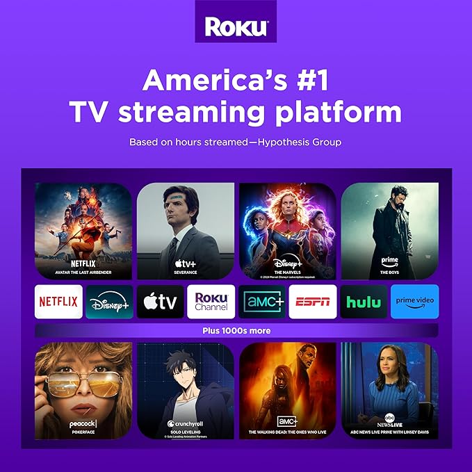 Roku Streaming Stick 4K | Portable Roku Streaming Device 4K/HDR/Dolby Vision, Roku Voice Remote, Free & Live TV + Roku Indoor Camera for Home Security, 1-Pack - Wired Security Camera