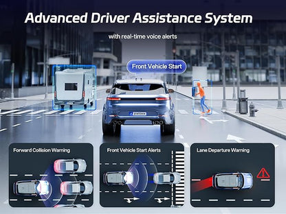 Pelsee S12 Pro Mirror Dash Cam with STARVIS 2 Sensor, Rear View Mirror Camera 5.8GHz WiFi, 4K Front and 1080P Rear Backup Camera for Car, ADAS &BSD, Voice Control, Color Night Vision, 64G Meomory Card