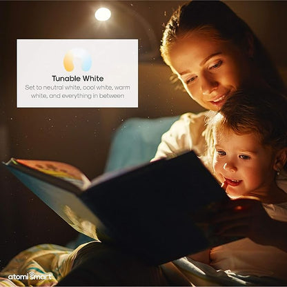 Atomi Smart Color Changing Light Bulb & Smart LED Bulb (2500K-9000K), Dimmable 60W Eq, | WiFi Control with iOS and Android App, Voice Control with Alexa, Google Great Color Lights for Bedroom