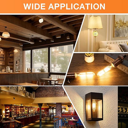 ToBeGreat T30 LED Light Bulbs 6 Watt Equivalent 60W E26 Tubular Bulbs T10 Edison LED Filament Bulb Warm White 2700K,Desk Lamp,Bedbroom Cafe Restaurant Party,Dimmable (Warm White 2700K, 5 in (2pack))