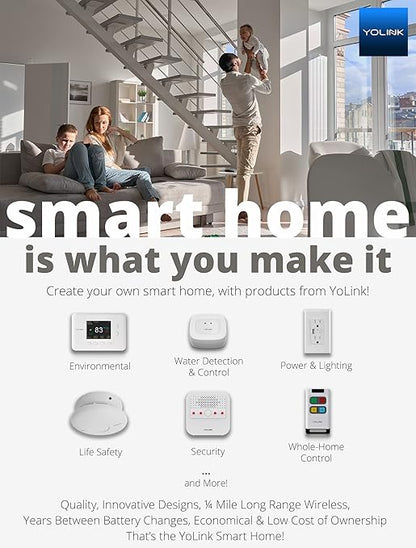 YoLink Super Long Range Smart Relay - Compatible with Alexa, Google, and IFTTT - Max. 5 Amps - Hub Included