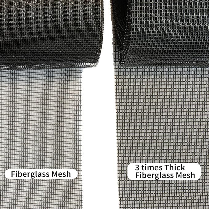 Tooltriz Pet Proof Window Screen Replacement, 48“ x 100" Upgraded Thicken Charcoal Fiberglass Mesh for Sliding Pet Screen Door Repair Kit - Screen Door Protector for Dogs Patio Screen mesh