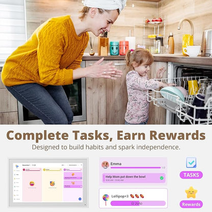 Dragon Touch 21.5" Digital Calendar Chore Chart – 1080P Full HD Interactive Touchscreen, Smart Family Planner, Hearth Display Digital Calendar Wall & Desk Mountable for Seamless Scheduling