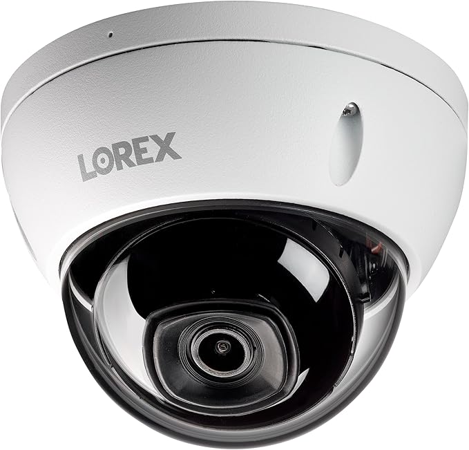 Lorex 4K IP Wired Dome Security Camera | Listen-in Audio | IK10 Vandal Proof Rating | Person and Vehicle Detection | Color Night Vision | IP67 Weatherproof | White