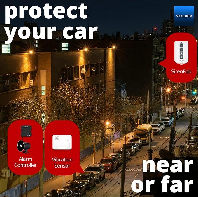 YoLink Outdoor Security Siren & Smart Alarm Controller Kit - Loud 110 dB, Wireless, Battery-Powered, 1/4 Mile Range, Android-iOS App, Alexa, Google, IFTTT, Home Assistant, Hub Required!