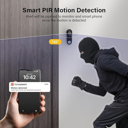 Wireless Doorbell Camera with 8" Screen Monitor Smart Video Doorbell Intercom System 1080P WiFi Door Bell Phone with Motion Detection, Night Vision, 2 Way Audio, Local Storage No Monthly Fee, Tuya App