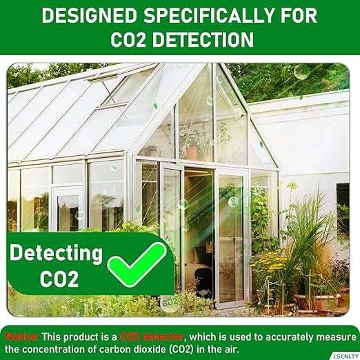 LSENLTY Upgraded CO2 Detector Plug in Wall Design, 3 in 1 Air Quality Detector(Temp, Humidity and CO2 Value), High Accuracy CO2 Meter with Threshold Reminder and Manual Calibration for Home 2 Pack