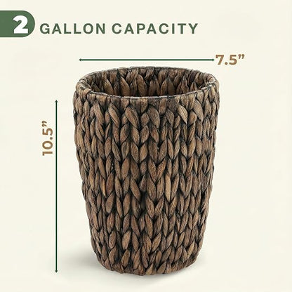 84ECO 2-Pack Black Wicker Trash Cans