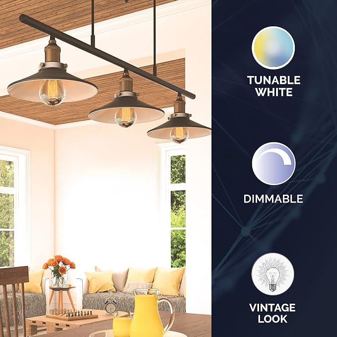 Satco S11250/04 Starfish Tunable White WiFi Smart LED Light Bulb, Works with Siri, Alexa, Google Assistant, SmartThings, Clear, A19, 4 Pack