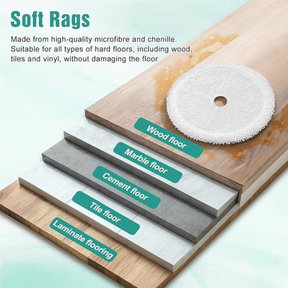 6 Pack Mop Pads Replacement Parts for Bissell 3115 Series, for 2859 SpinWave Wet and Dry Robot Vacuum Cleaner, Reusable & Washable Mop Cloths Accessories