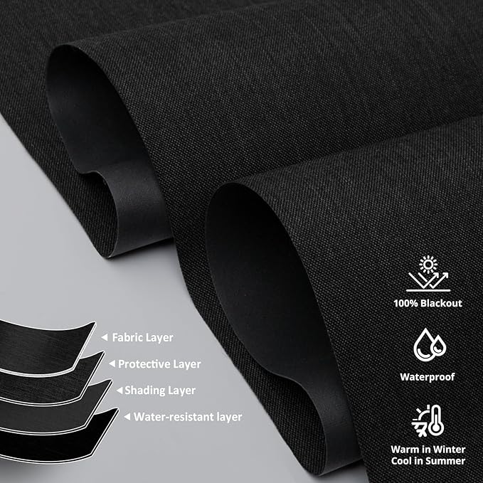 Motorized Blinds with Remote,100% Blackout Smart Blinds for Window Cordless Electric Blinds Compatible with Alexa Google Assistant,Black,29" W x 72" H