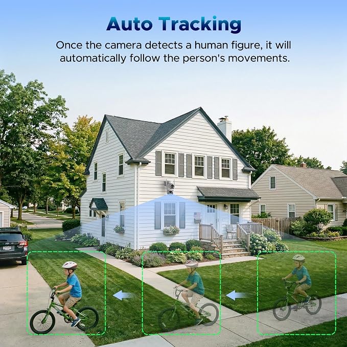 VOOPEAK 4G LTE Cellular Security Camera, Dual Lens 360° PTZ Auto Tracking