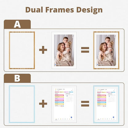 Dragon Touch 10.1-inch Digital Calendar Wall & Desk Chore Chart with Dual Swappable Snap Frames Smart Family Planner, Digital Picture Frame for Mom, Women, Christmas & Weddings