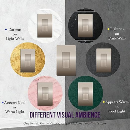 ENERLITES Elite Series Decorator Rocker Light Switch, 15A 120V/277V, Gloss Finish, Single Pole, 3 Wire, Grounding Screw, Residential Grade, UL Listed, 91150-NK-10PCS, Nickel Color (10 Pack)